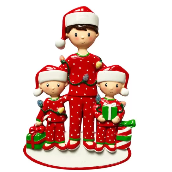 Online Personalized Dad With 2 Children Ornament Family Members