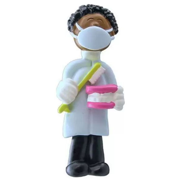 Online Ornament Central Personalized Dental Professional Ornament - Male, African American