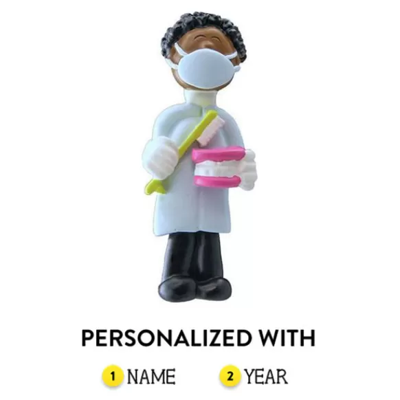 Online Ornament Central Personalized Dental Professional Ornament - Male, African American