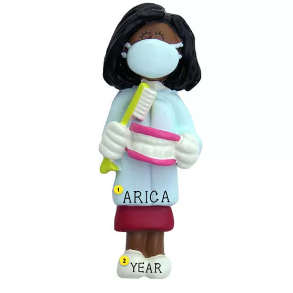 Shop Ornament Central Personalized Dentist/Dental Hygienist Ornament - African American Female