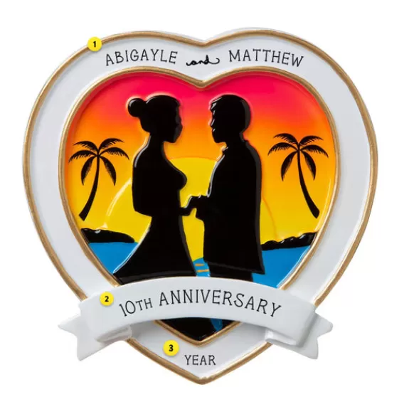 New Personalized Destination Wedding Ornament Engaged, Wedding, & Anniversary