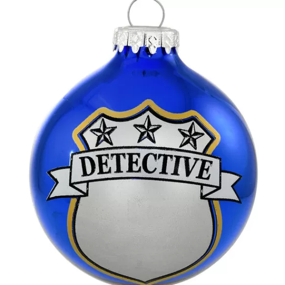 New Bronners Personalized Detective Badge Glass Ornament