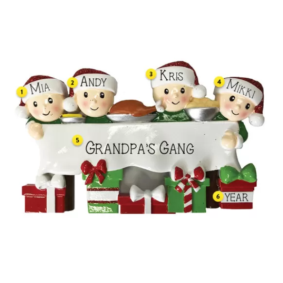 Cheap PolarX Personalized Dinner Table Family Of 4 Ornament