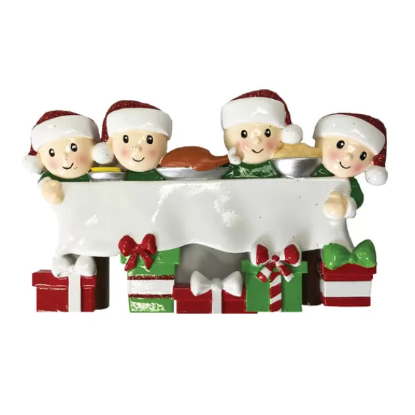 Cheap PolarX Personalized Dinner Table Family Of 4 Ornament