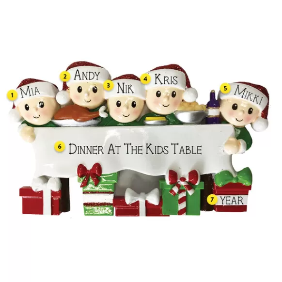 Cheap PolarX Personalized Dinner Table Family Of 5 Ornament