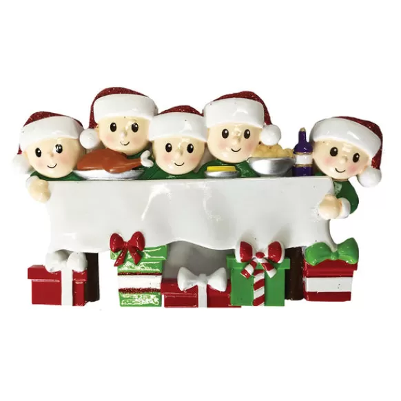 Cheap PolarX Personalized Dinner Table Family Of 5 Ornament
