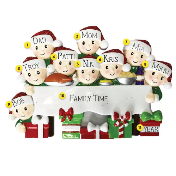 Flash Sale PolarX Personalized Dinner Table Family Of 9 Ornament