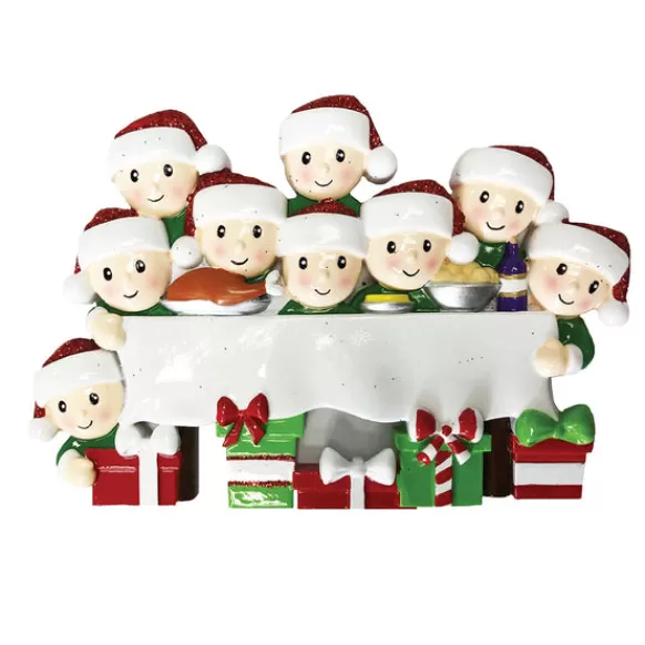 Flash Sale PolarX Personalized Dinner Table Family Of 9 Ornament