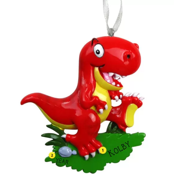 Best Sale Personalized Dinosaur-T-Rex Ornament- Red Kids