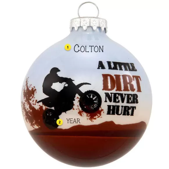 Fashion Personalized Dirt Bike Glass Bulb Ornament Transportation