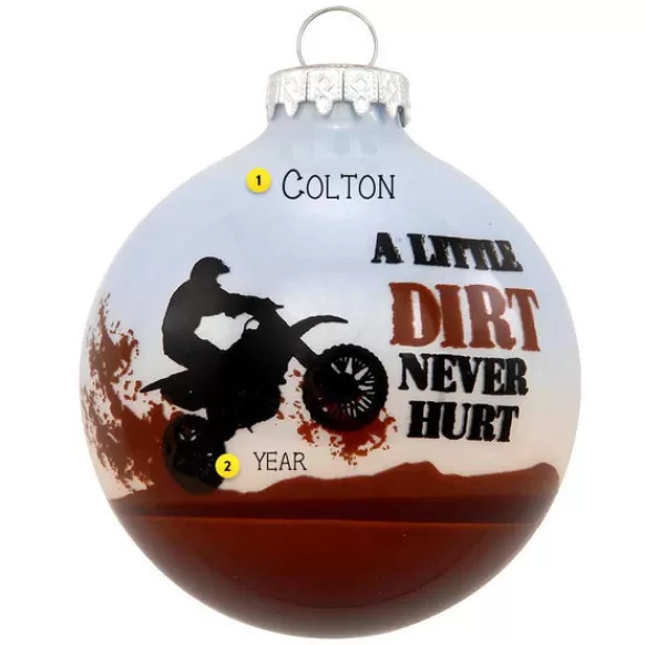 Sale Bronners Personalized Dirt Bike Glass Bulb Ornament