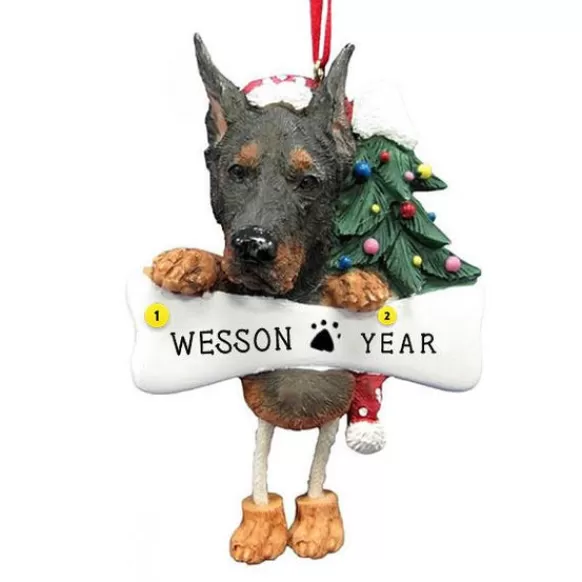 Cheap E & S Imports Personalized Doberman Dog Ornament