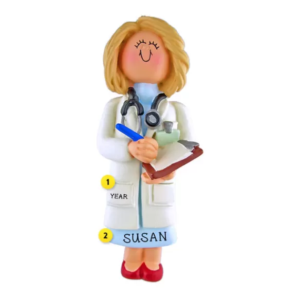 Outlet Ornament Central Personalized Doctor Ornament - Female, Blonde Hair