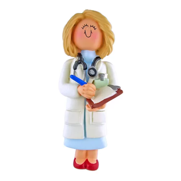 Outlet Ornament Central Personalized Doctor Ornament - Female, Blonde Hair