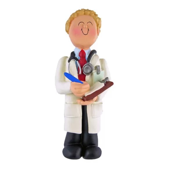 Flash Sale Ornament Central Personalized Doctor Ornament - Male, Blonde Hair