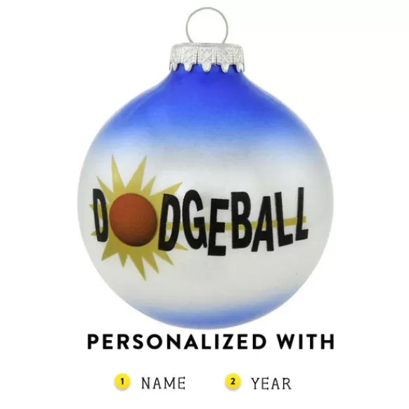 Best Sale Bronners Personalized Dodgeball Glass Ornament