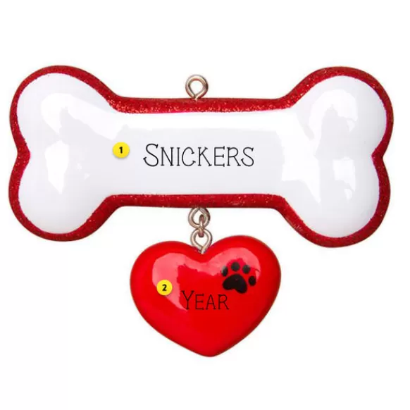 Fashion PolarX Personalized Dog Bone Ornament