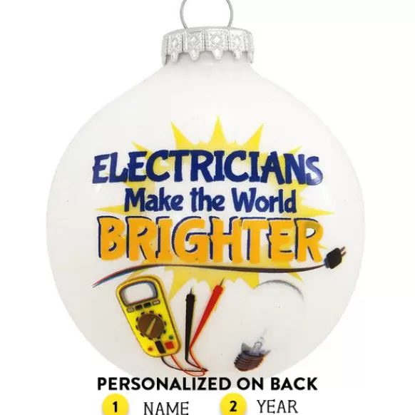 Shop Bronners Personalized Electrician Glass Bulb Ornament