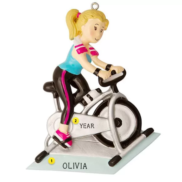 Cheap PolarX Personalized Female With Exercise Bike Ornament