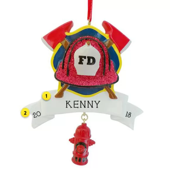 Cheap Kurt Adler Personalized Firefighter Ornament