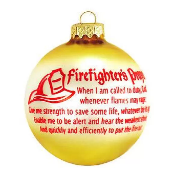 Fashion Bronners Personalized Firefighter Prayer Glass Bulb Ornament