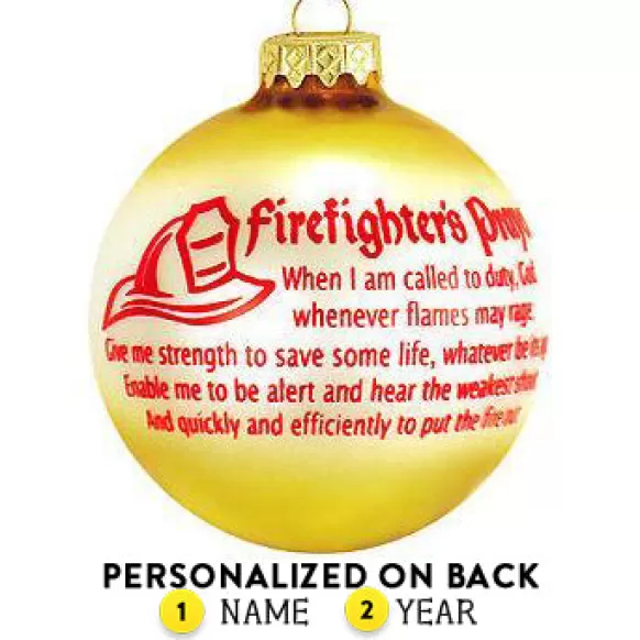 Fashion Bronners Personalized Firefighter Prayer Glass Bulb Ornament