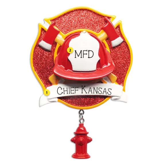 Discount PolarX Personalized Firefighters Helmet And Axe Ornament