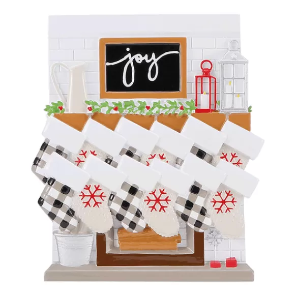 Store Personalized Fireplace Mantel Family Of 12 Ornament Home & Housewarming