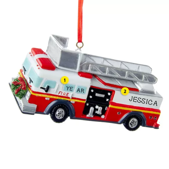 Cheap Kurt Adler Personalized Firetruck Ornament