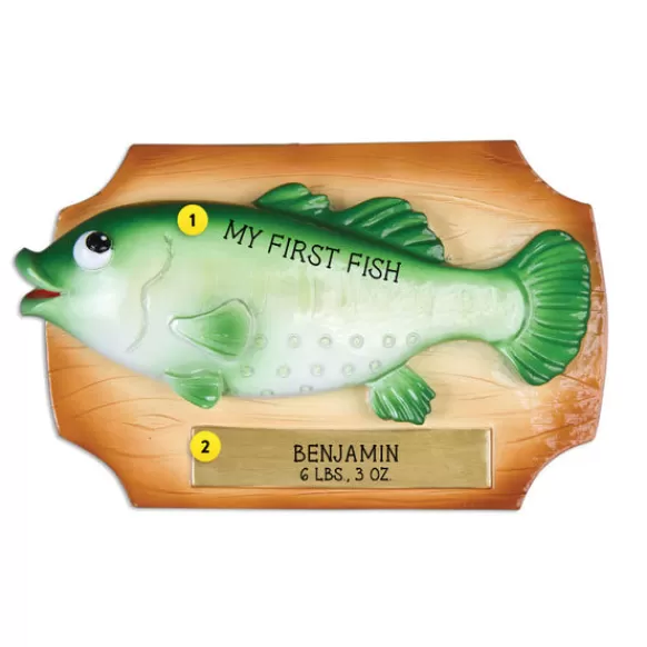 Sale Personalized Fish On Plaque Ornament Fish & Reptile