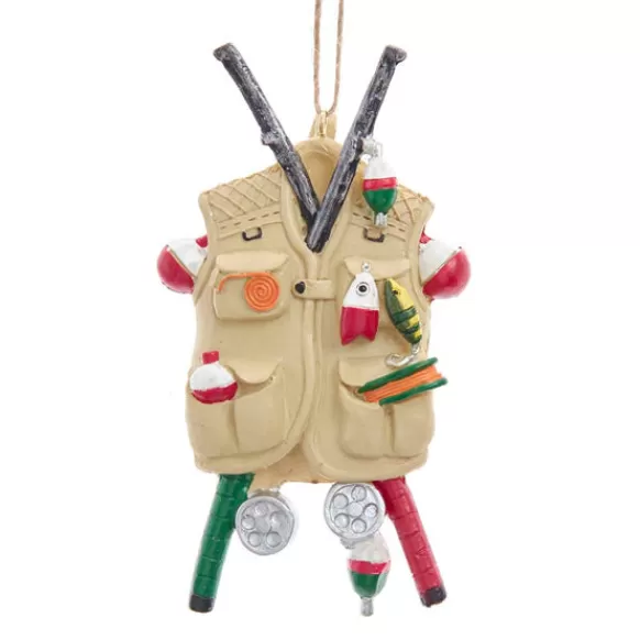 Cheap Kurt Adler Personalized Fishing Vest Ornament