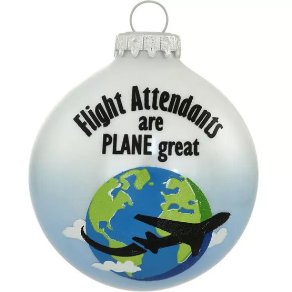 Clearance Bronners Personalized Flight Attendant Glass Bulb Ornament