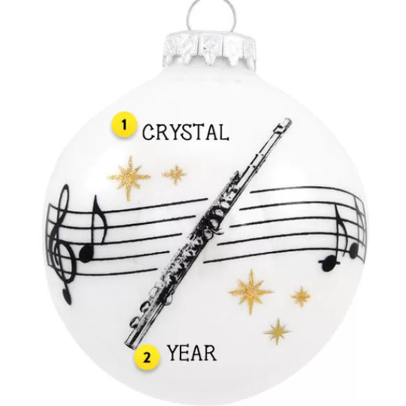 Flash Sale Personalized Flute Glass Bulb Ornament Music
