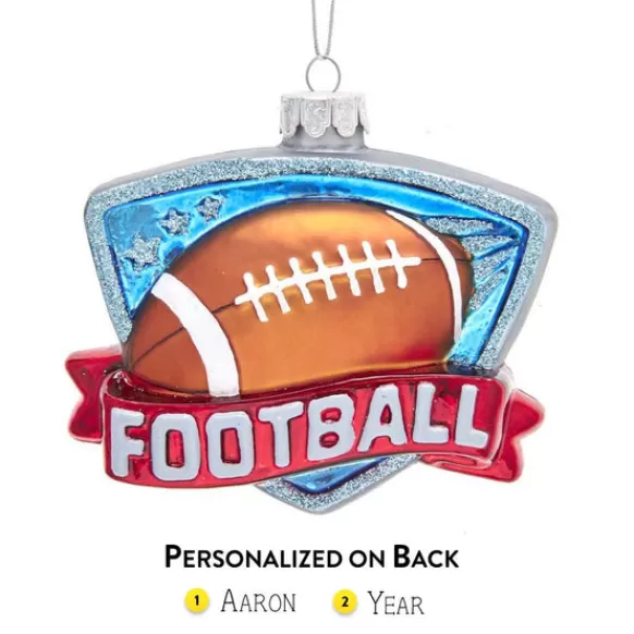Hot Kurt Adler Personalized Football Glass Ornament