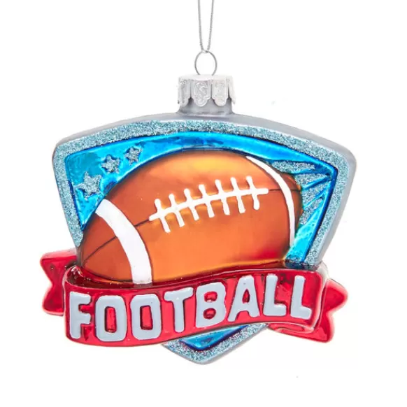 Hot Kurt Adler Personalized Football Glass Ornament