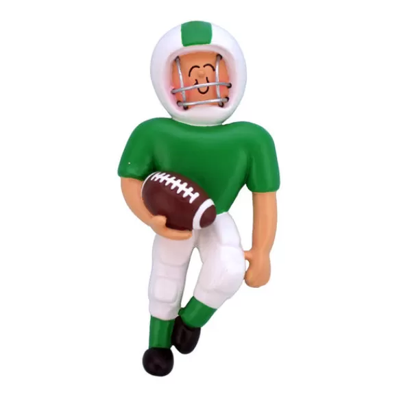 Sale Ornament Central Personalized Football Player Ornament - Male, Green Uniform