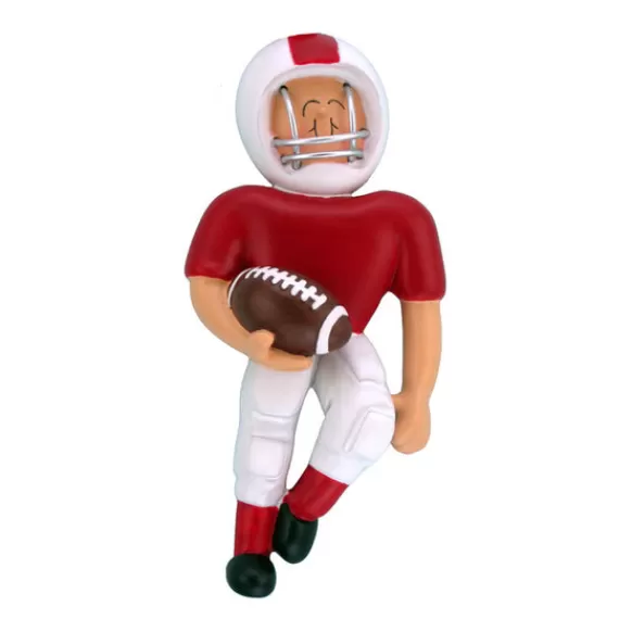 Cheap Ornament Central Personalized Football Player Ornament - Male, Red Uniform