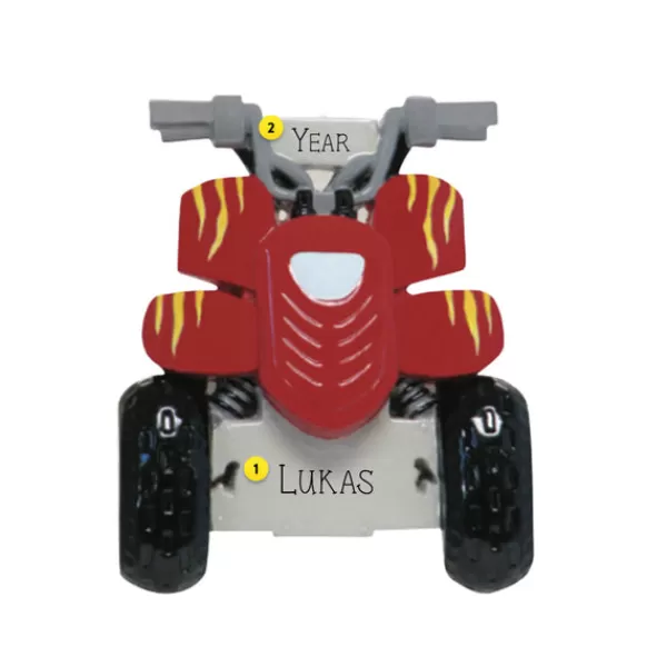 New Rudolph & Me Personalized Four Wheeler/ Atv Ornament