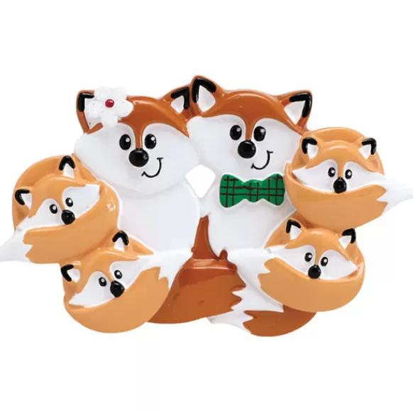 Outlet Rudolph & Me Personalized Fox Family Of 6 Ornament