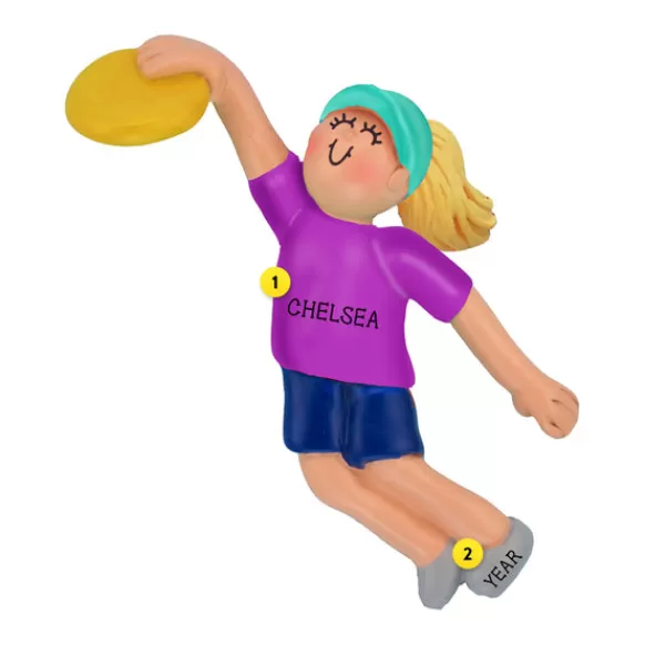 New Personalized Frisbee Ornament - Female, Blonde Hair Fun & Games
