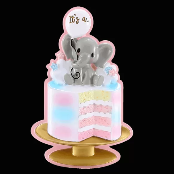 Flash Sale Personalized Gender Reveal Cake Ornament - Pink Baby