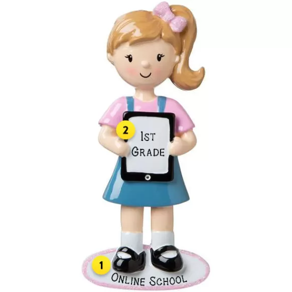 Flash Sale Personalized Girl With Ipad/ Tablet Ornament Growing Up