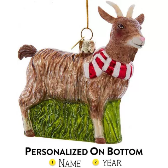 Clearance Personalized Glass Goat Ornament Animals