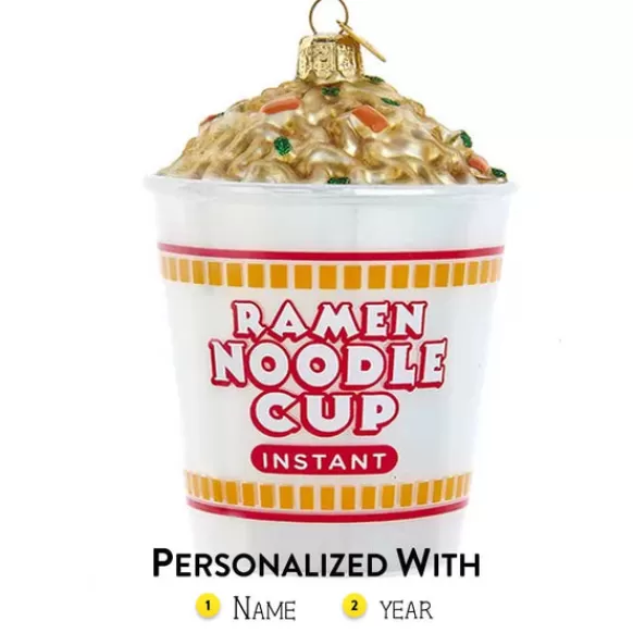 Cheap Kurt Adler Personalized Glass Ramen Noodle Cup Ornament