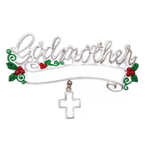 Discount Personalized Godmother Cross Ornament Family Members