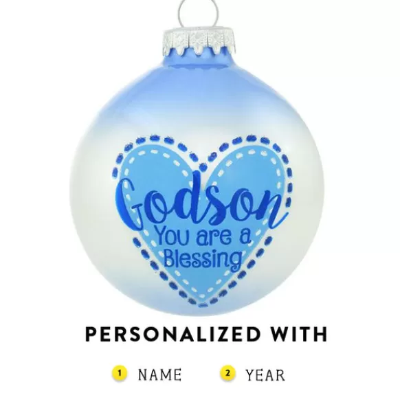 Shop Personalized Godson Glass Ornament Angels & Religious