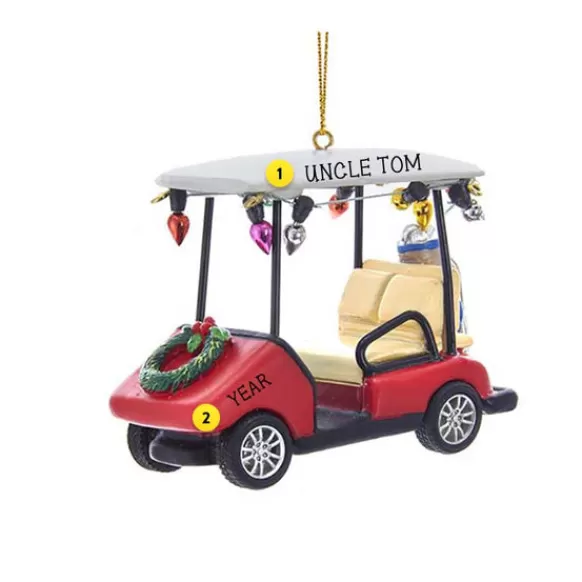 Fashion Kurt Adler Personalized Golf Cart With Wreath Ornament