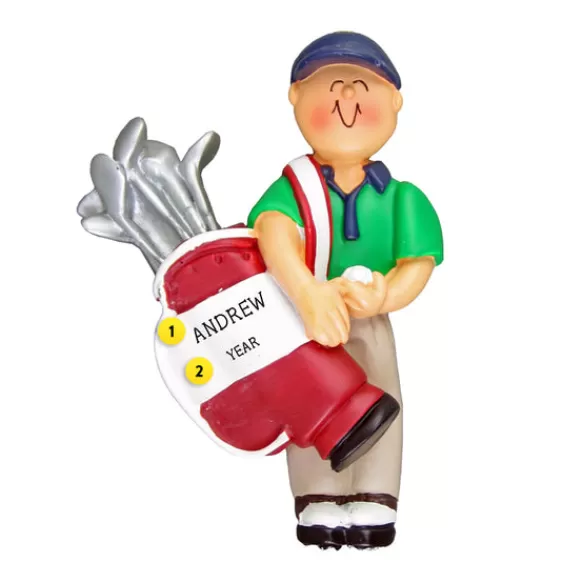 Fashion Ornament Central Personalized Golfer Ornament - Male