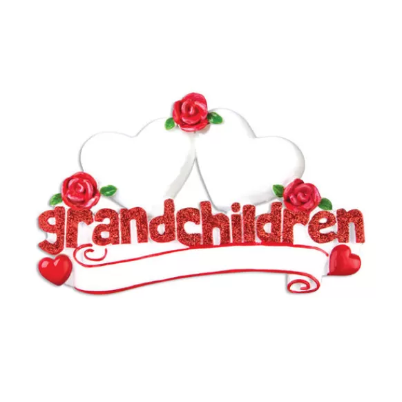 Flash Sale Personalized Grandchildren Ornament With 2 Hearts Family Members