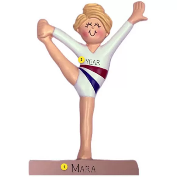 Clearance Ornament Central Personalized Gymnast Ornament - Female, Blonde Hair